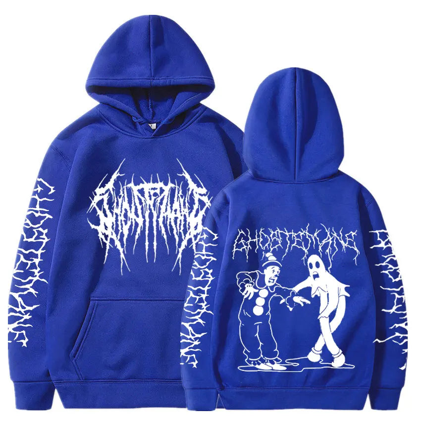Ghostemane Double Sided Print Hoodie Men's Fashion Hip Hop Metal Rock Hoodies Gothic Oversized Sweatshirt Tracksuit Streetwear