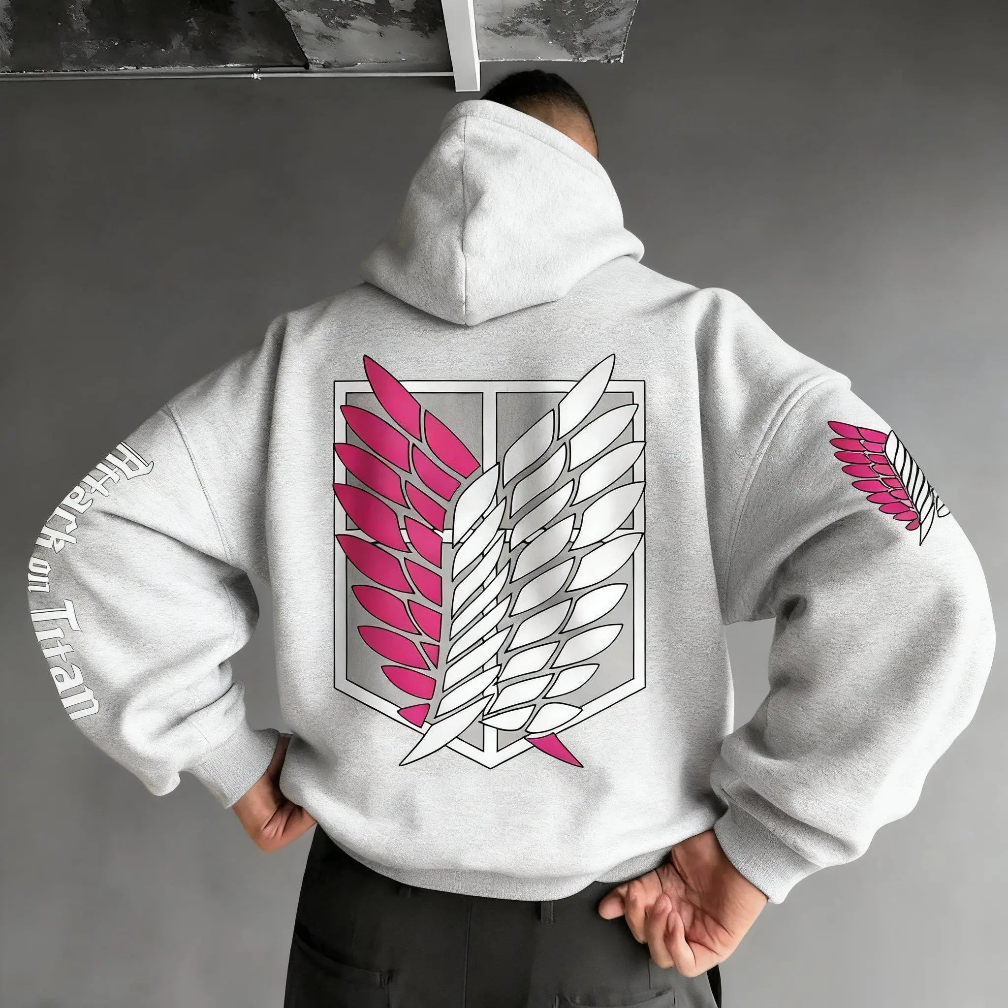 Oversized Casual Attack on Titan Anime Hoodie Men Women Wings Print 2025 Spring Autumn Pullover Sweatshirt Streetwear Fashion