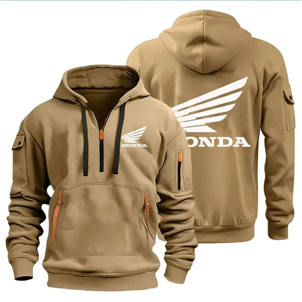 Men's Hoodies Motorcycle Jackets Wings Logo Printed Sweatshirt Pullover Trendy Motorcycle Jackets for Autumn and Winter