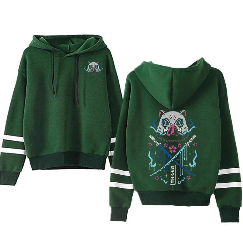 Anime Hoodies Men Women Kimetsu no Yaiba Kawaii Manga Sweatshirts Gothic Harajuku Hooded Pullover Casual Streetwear