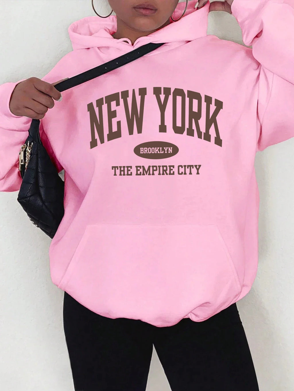 New York City Brooklyn Creative Letter Printed Female Hoodies Multicolor Loose Hoody Y2K Street Sportswear Fleece Hoodie Unisex