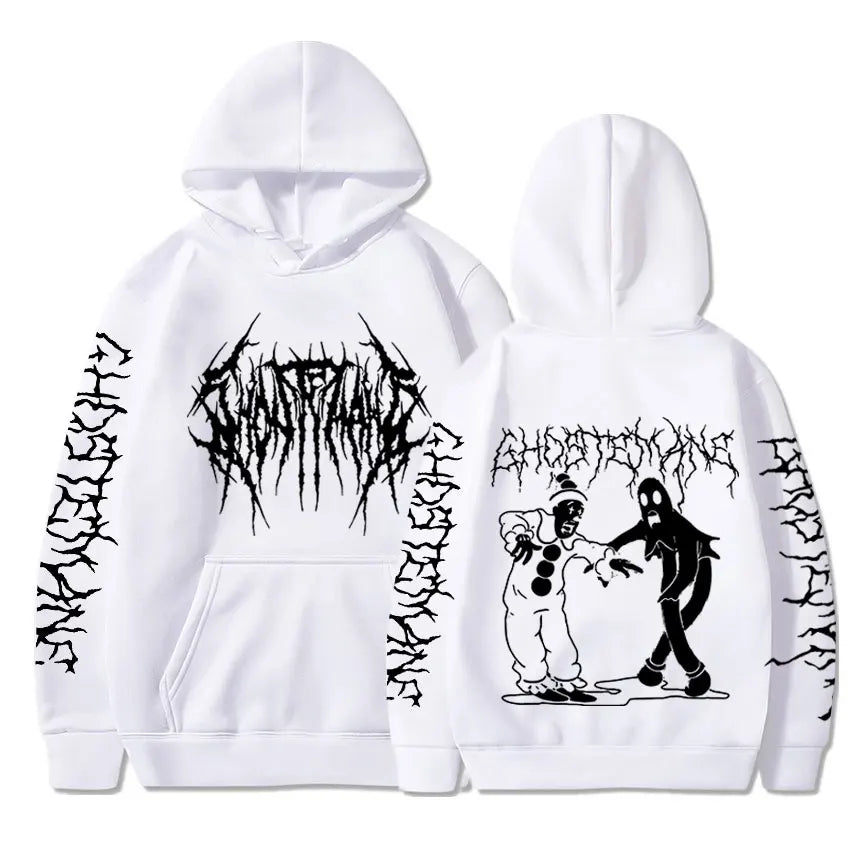 Ghostemane Double Sided Print Hoodie Men's Fashion Hip Hop Metal Rock Hoodies Gothic Oversized Sweatshirt Tracksuit Streetwear