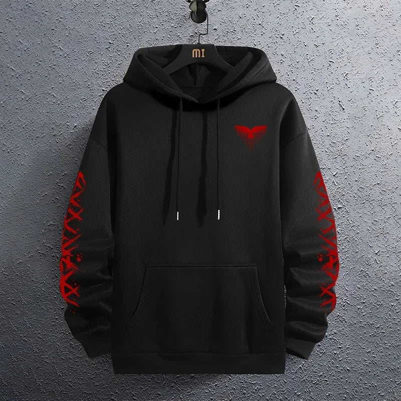 Black Sweatshirts Autumn Winter Male Daily Casual Sporty Jogging Hoodie Men's Outwear Fashion Pullover