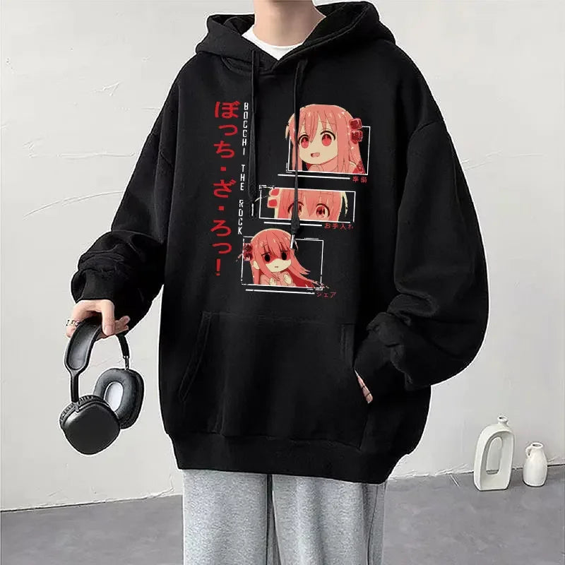 Hoodie Kessoku Band Logo Couples Hoodies Goto Hitori Ijichi Nijika Cospaly Oversized Long Sleeve Male
