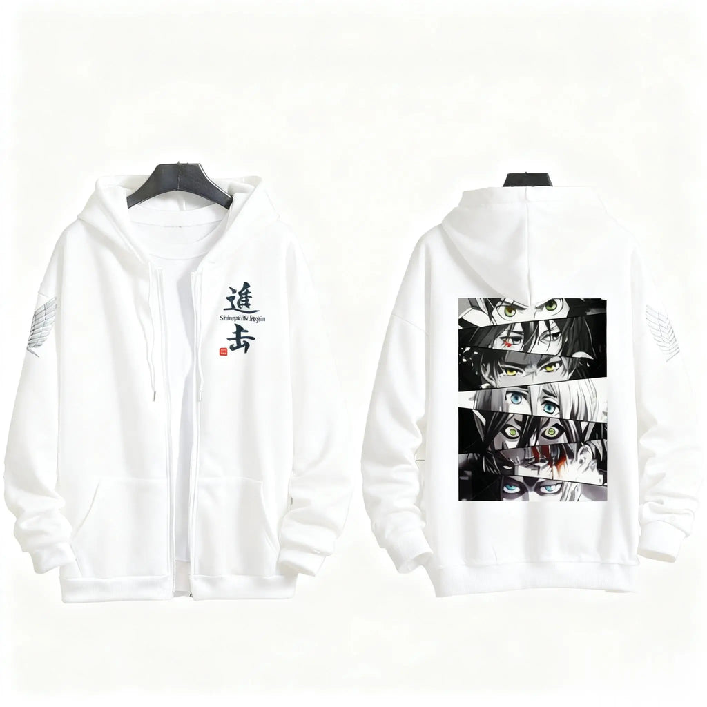 Japanese Anime Print Zip Up Hoodie Men Women Sweatshirt Streetwear Oversized Casual Long Sleeve Jacket Cosplay Spring Autumn New