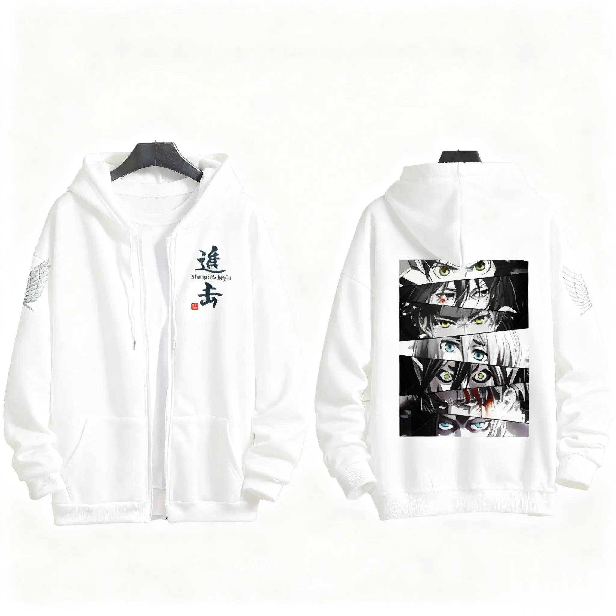 Japanese Anime Print Zip Up Hoodie Men Women Sweatshirt Streetwear Oversized Casual Long Sleeve Jacket Cosplay Spring Autumn New