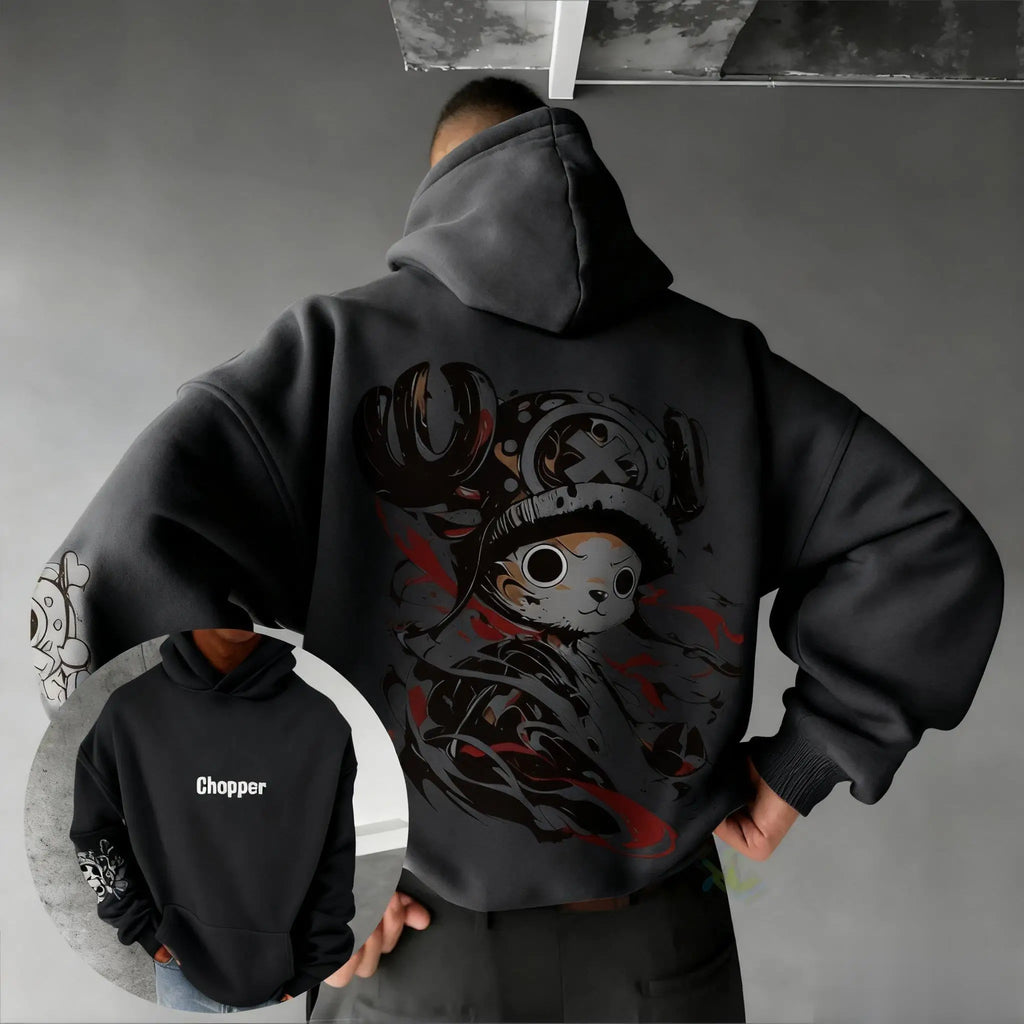 One Piece Chopper Anime Hoodie Men Women Autumn Winter New Oversized Casual Streetwear Cosplay Pullover Cotton Sweatshirt Y2k