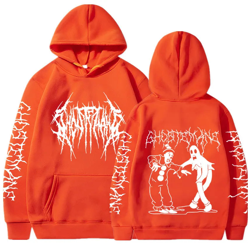 Ghostemane Double Sided Print Hoodie Men's Fashion Hip Hop Metal Rock Hoodies Gothic Oversized Sweatshirt Tracksuit Streetwear