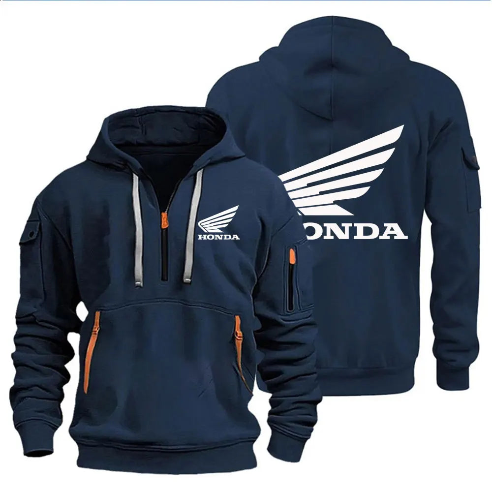 Men's Hoodies Motorcycle Jackets Wings Logo Printed Sweatshirt Pullover Trendy Motorcycle Jackets for Autumn and Winter