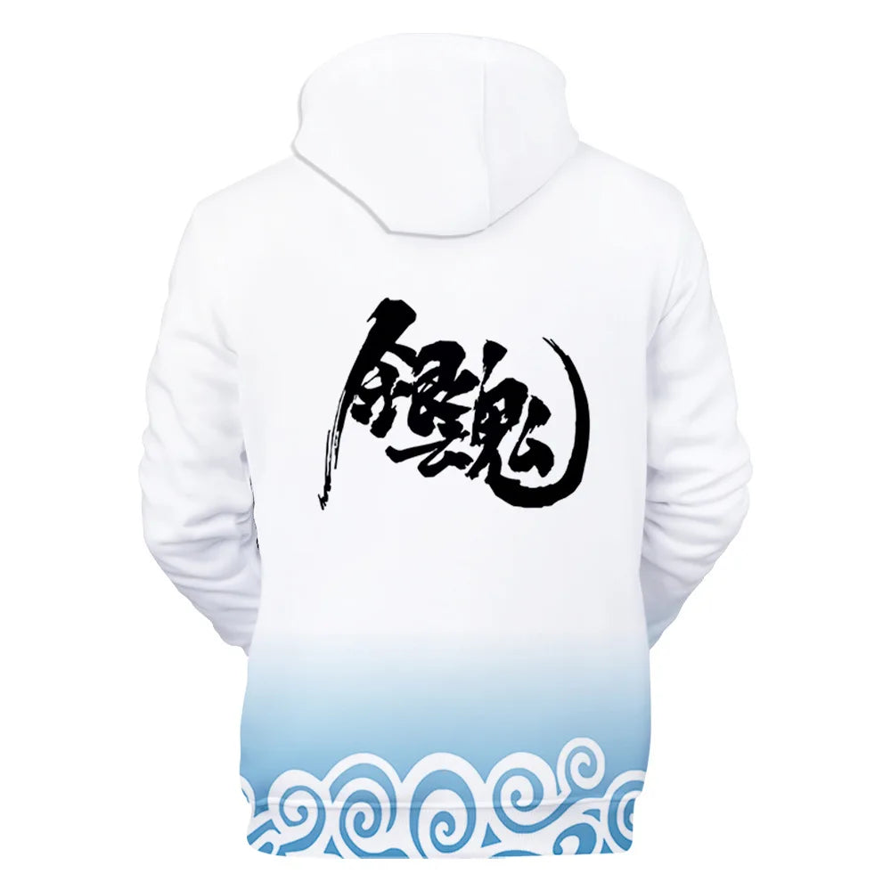 New Anime GINTAMA Sakata Gintoki Hoodie Autumn Winter Thick Hoodies Silver Soul Hooded Jacket Men/Women Leisure Sweatshirt Coat