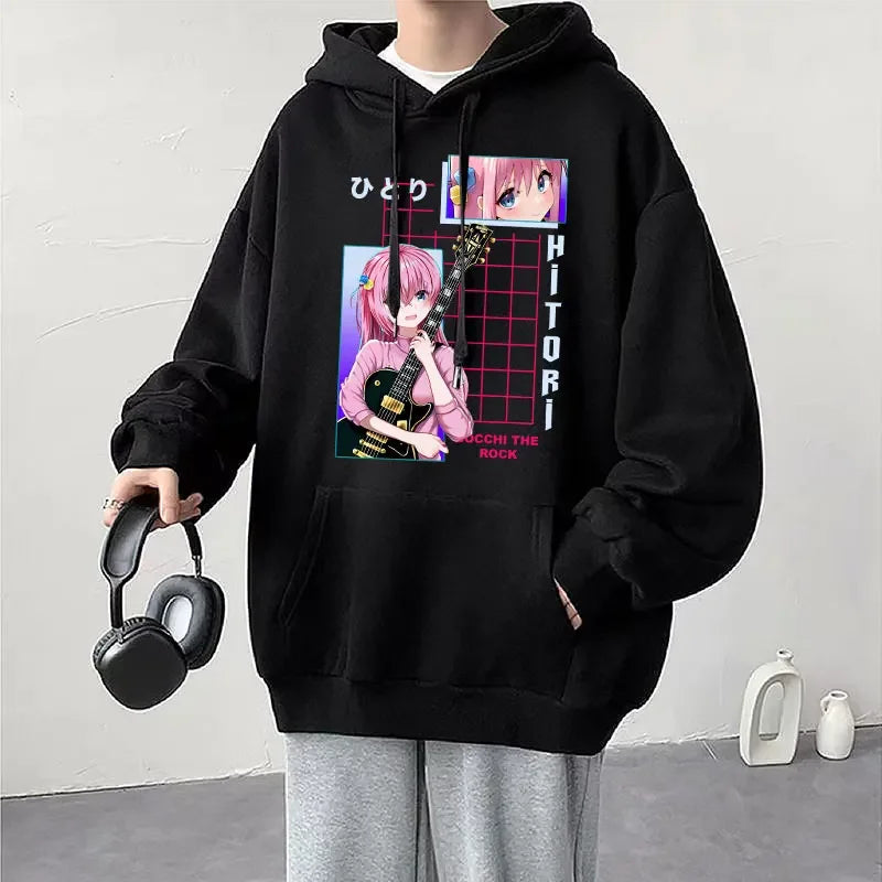 Hoodie Kessoku Band Logo Couples Hoodies Goto Hitori Ijichi Nijika Cospaly Oversized Long Sleeve Male