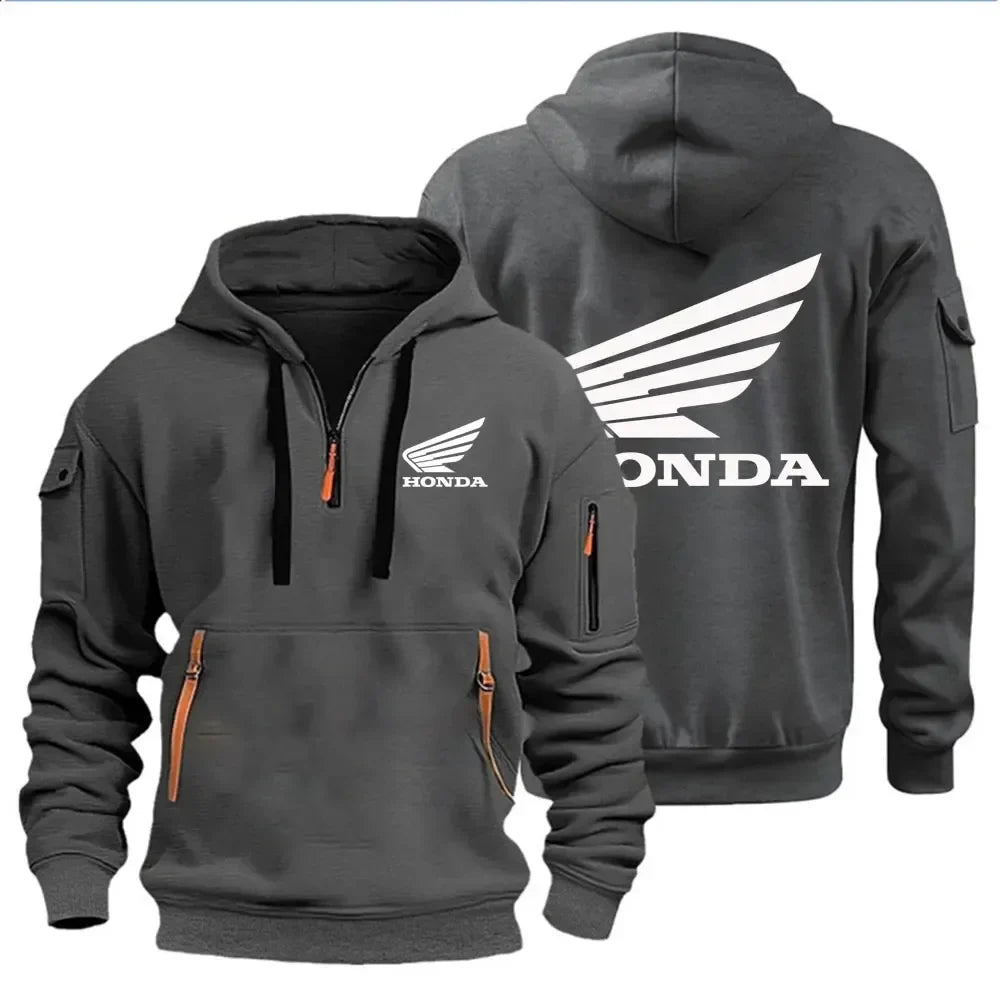Men's Hoodies Motorcycle Jackets Wings Logo Printed Sweatshirt Pullover Trendy Motorcycle Jackets for Autumn and Winter