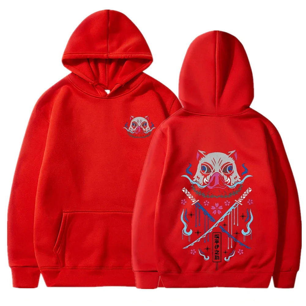 Anime Hoodies Men Women Kimetsu no Yaiba Kawaii Manga Sweatshirts Gothic Harajuku Hooded Pullover Casual Streetwear