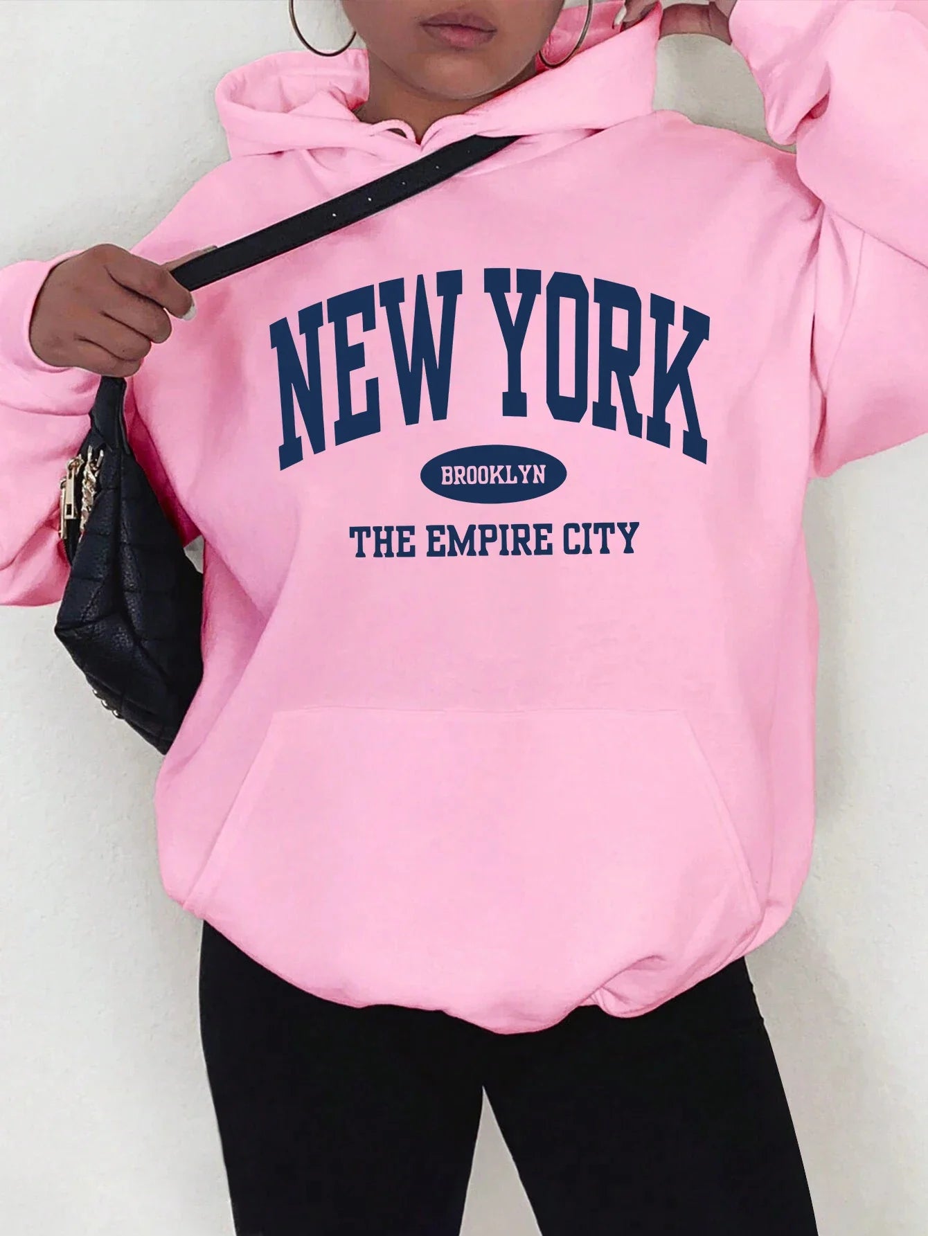 New York City Brooklyn Creative Letter Printed Female Hoodies Multicolor Loose Hoody Y2K Street Sportswear Fleece Hoodie Unisex