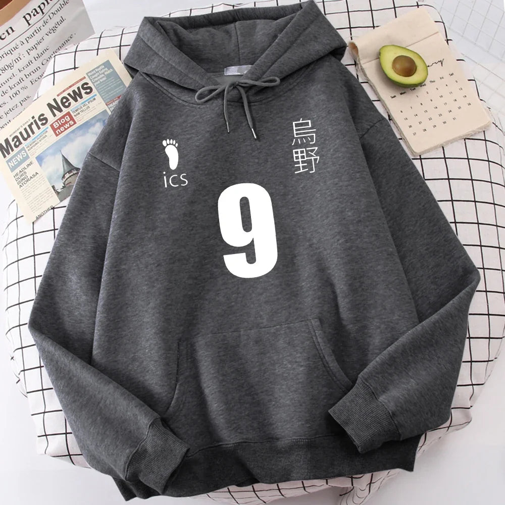 Haikyuu Anime Print Hooded Mens Autumn Casual Hoodies Loose Warm Hoodie Hip Hop High Quality Unisex Tracksuit
