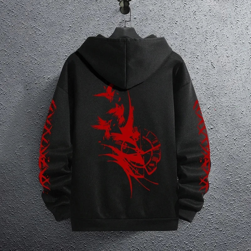 Black Sweatshirts Autumn Winter Male Daily Casual Sporty Jogging Hoodie Men's Outwear Fashion Pullover