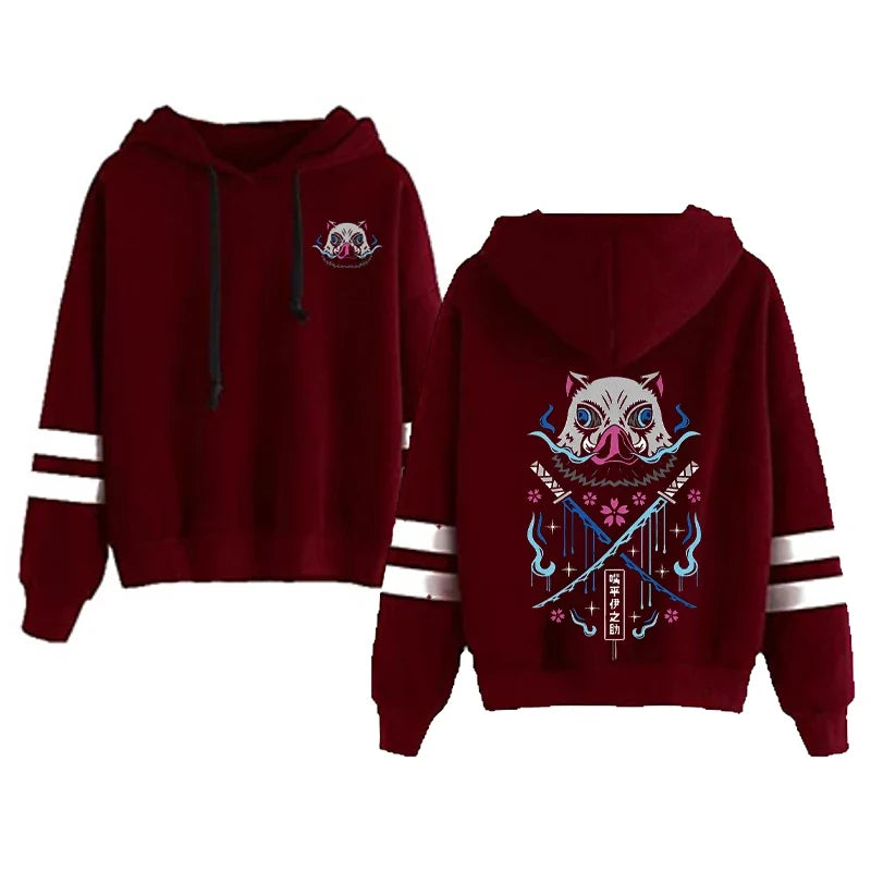 Anime Hoodies Men Women Kimetsu no Yaiba Kawaii Manga Sweatshirts Gothic Harajuku Hooded Pullover Casual Streetwear