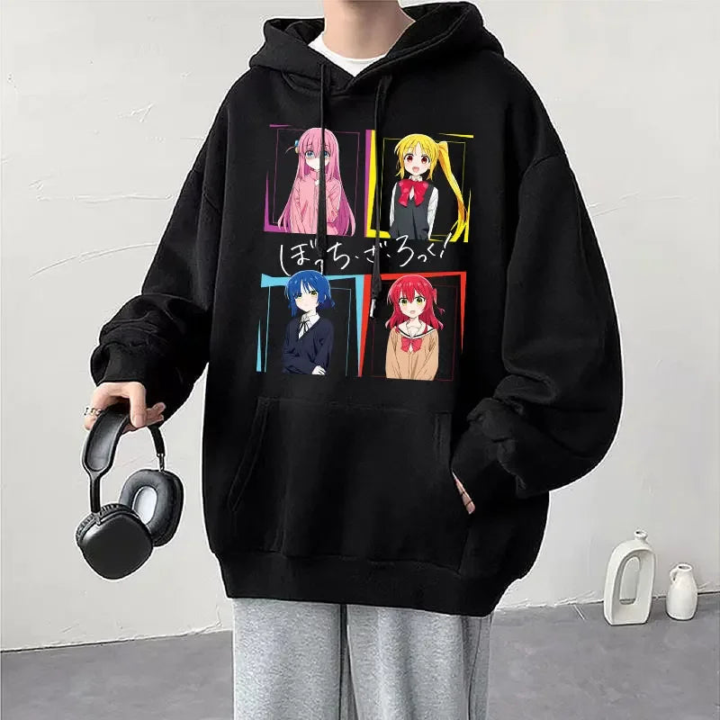 Hoodie Kessoku Band Logo Couples Hoodies Goto Hitori Ijichi Nijika Cospaly Oversized Long Sleeve Male