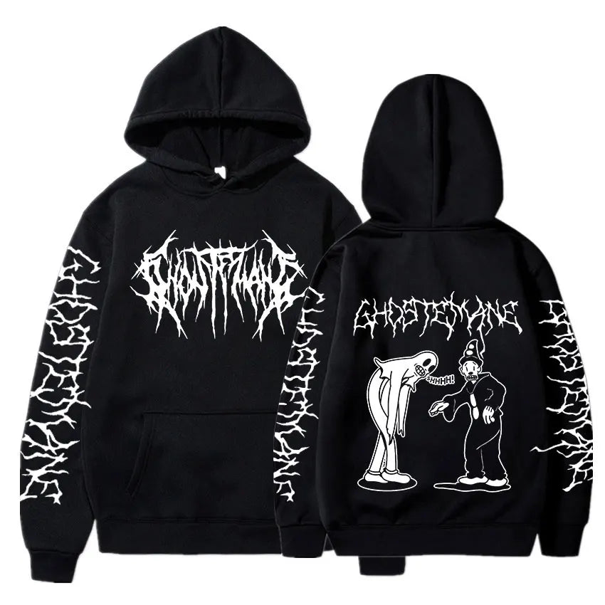Ghostemane Double Sided Print Hoodie Men's Fashion Hip Hop Metal Rock Hoodies Gothic Oversized Sweatshirt Tracksuit Streetwear