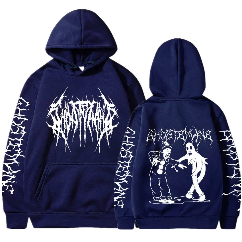Ghostemane Double Sided Print Hoodie Men's Fashion Hip Hop Metal Rock Hoodies Gothic Oversized Sweatshirt Tracksuit Streetwear