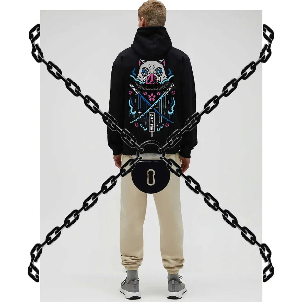 Anime Hoodies Men Women Kimetsu no Yaiba Kawaii Manga Sweatshirts Gothic Harajuku Hooded Pullover Casual Streetwear