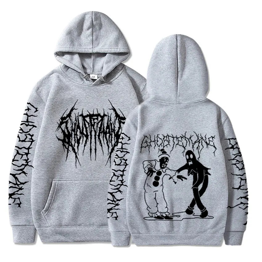 Ghostemane Double Sided Print Hoodie Men's Fashion Hip Hop Metal Rock Hoodies Gothic Oversized Sweatshirt Tracksuit Streetwear