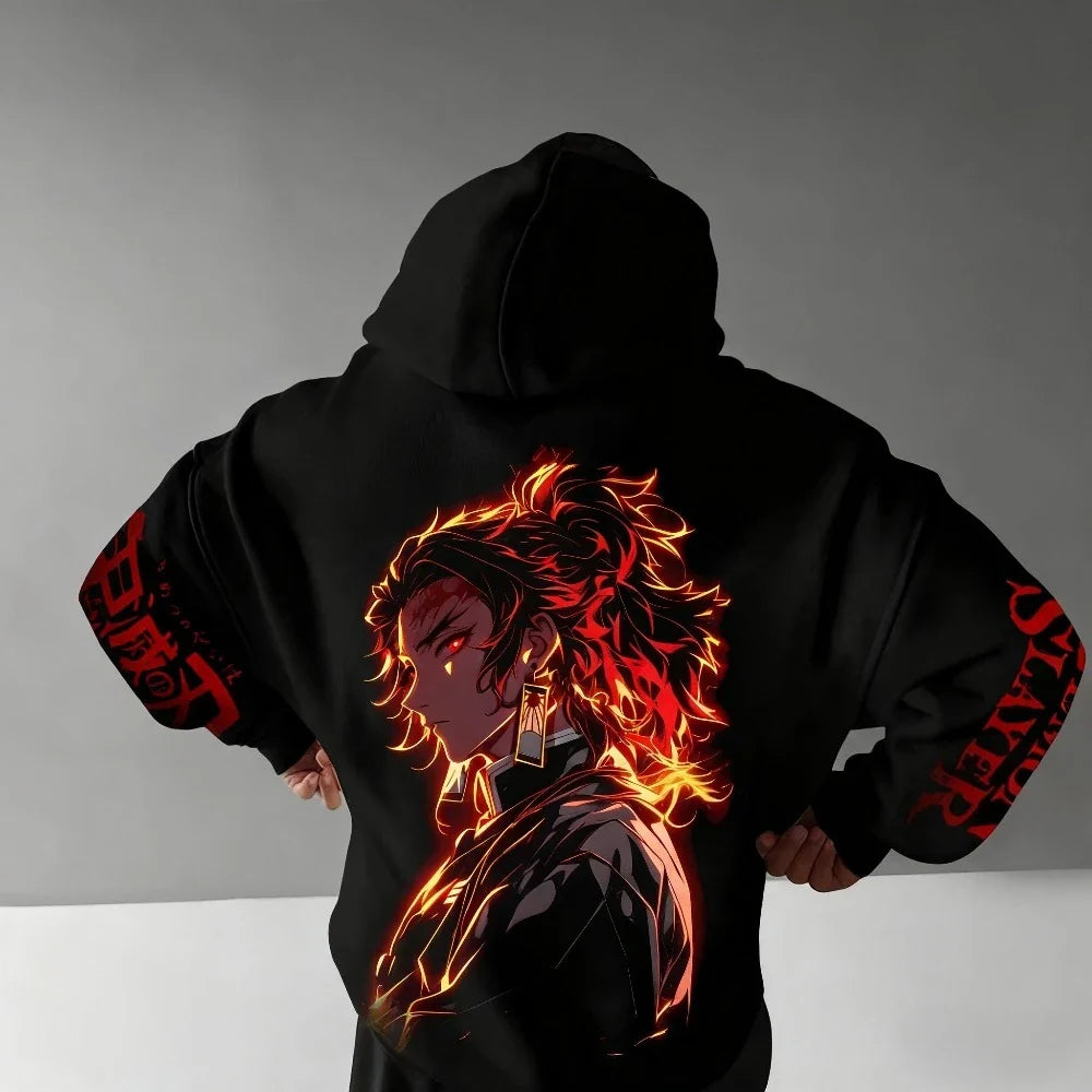 Demon Slayer Anime New Original Hoodie 2025 Autumn and Winter Men's and Women's Street Casual Loose American Hip Hop Sweater Top
