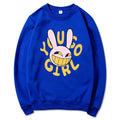Hoodie Fashion Women Harajuku Funny Cute Rabbit Hoodie Unisex Cartoon Vintage Pullover Sweatshirt