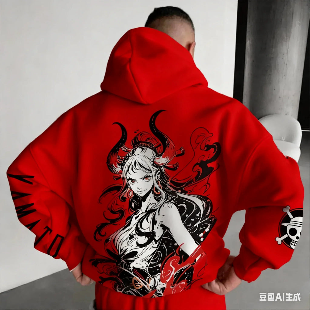 ONE PIECE Yamato Harajuku Anime 2025 Streetwear Winter Oversized Hoodie Vintage Men Women Long Sleeve Hooded Sweater Top Y2k