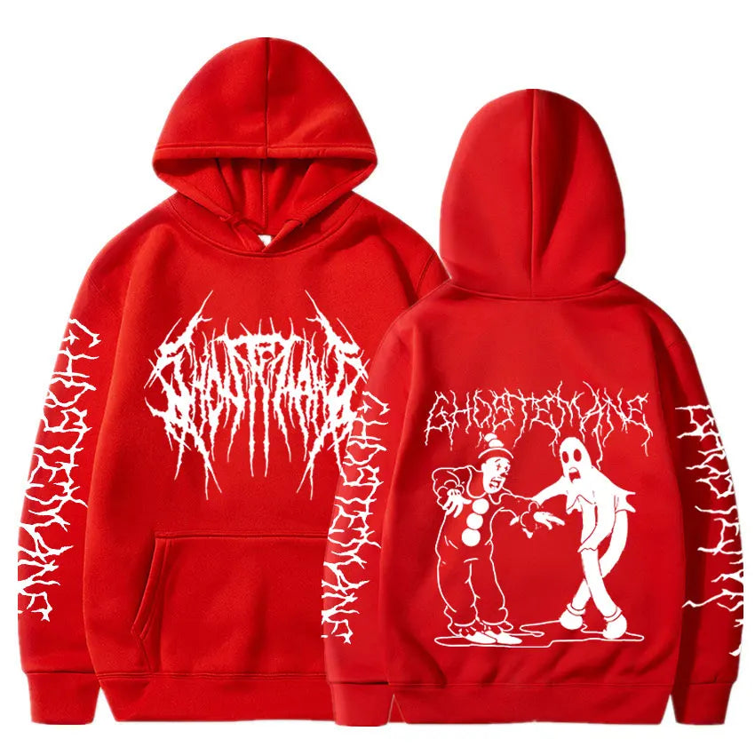 Ghostemane Double Sided Print Hoodie Men's Fashion Hip Hop Metal Rock Hoodies Gothic Oversized Sweatshirt Tracksuit Streetwear