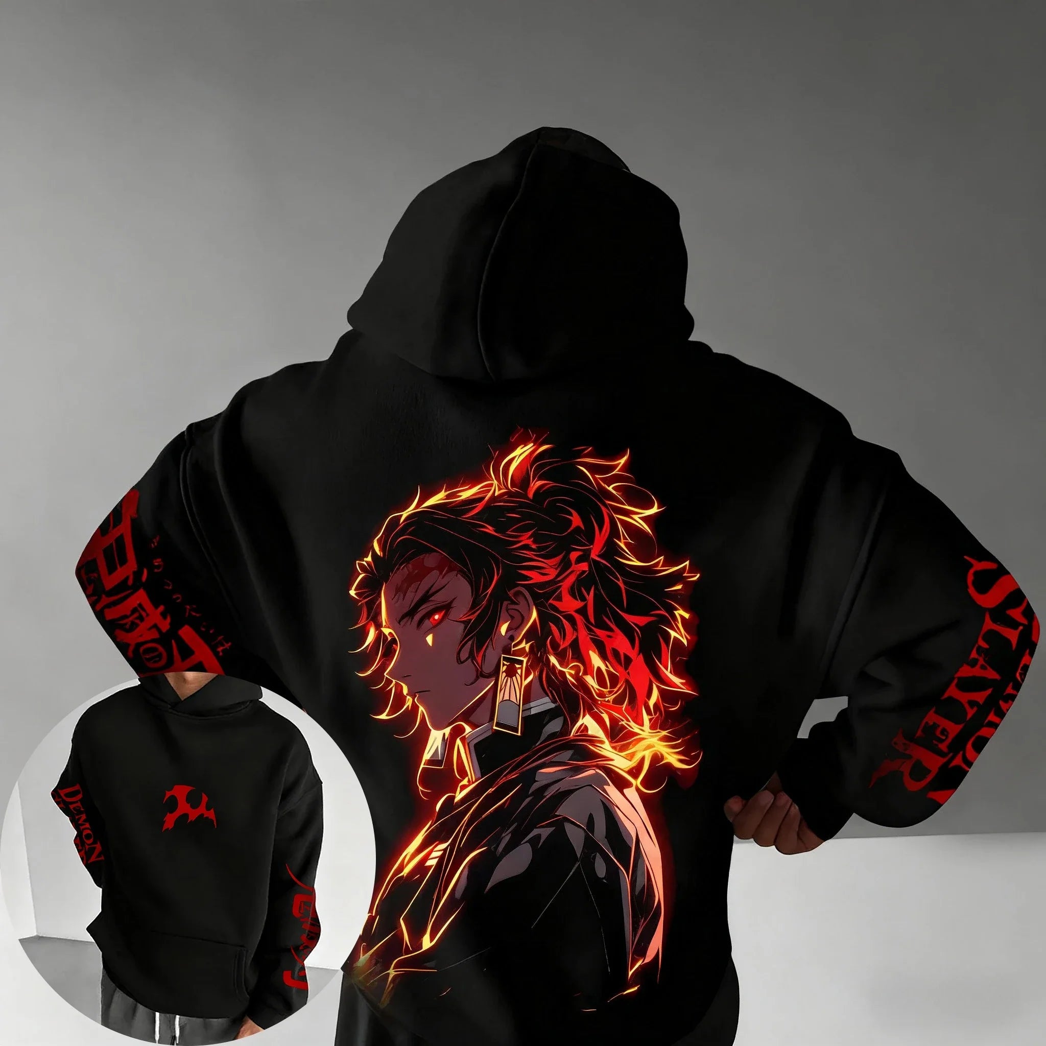 Demon Slayer Anime New Original Hoodie 2025 Autumn and Winter Men's and Women's Street Casual Loose American Hip Hop Sweater Top