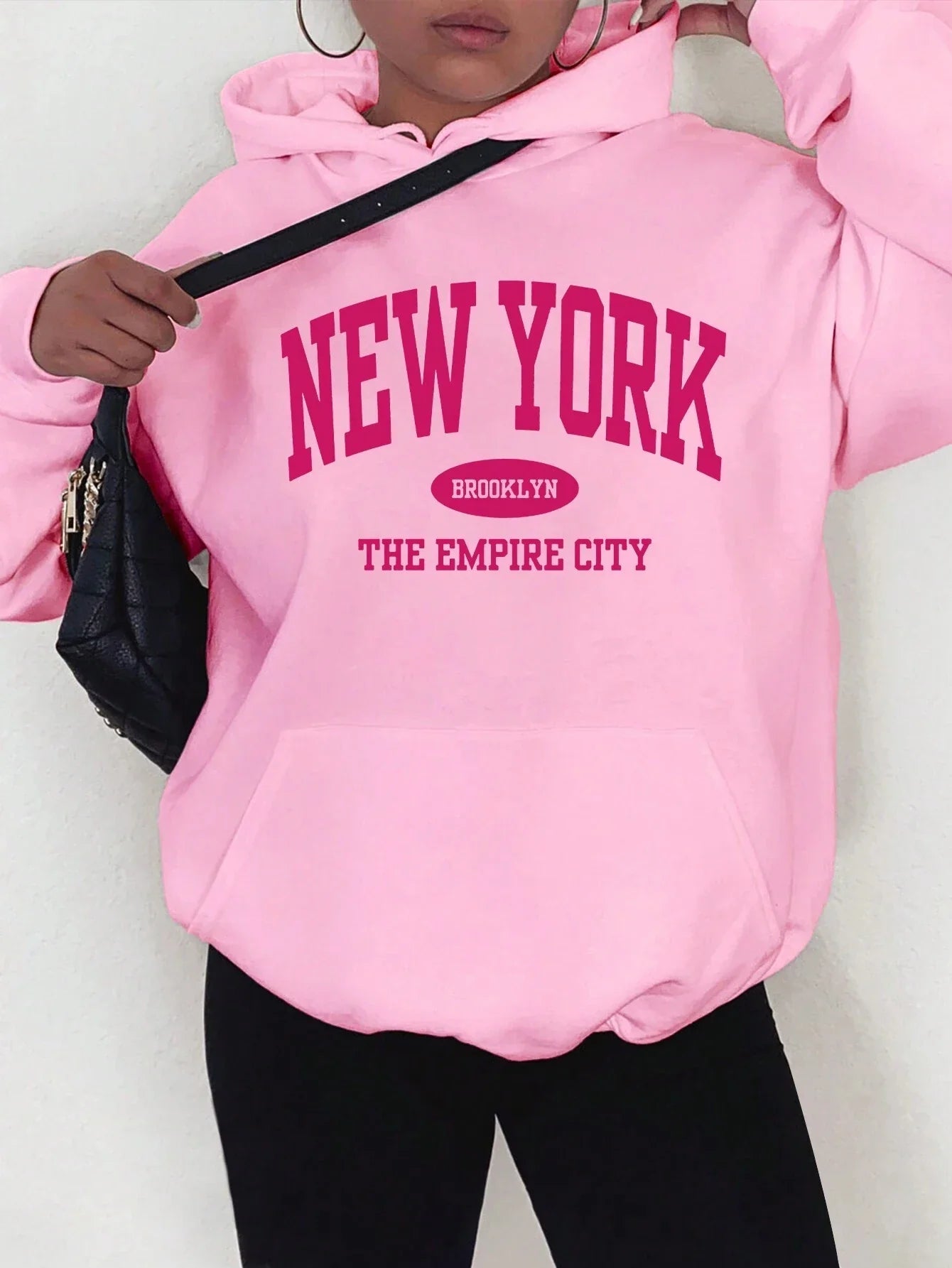 New York City Brooklyn Creative Letter Printed Female Hoodies Multicolor Loose Hoody Y2K Street Sportswear Fleece Hoodie Unisex