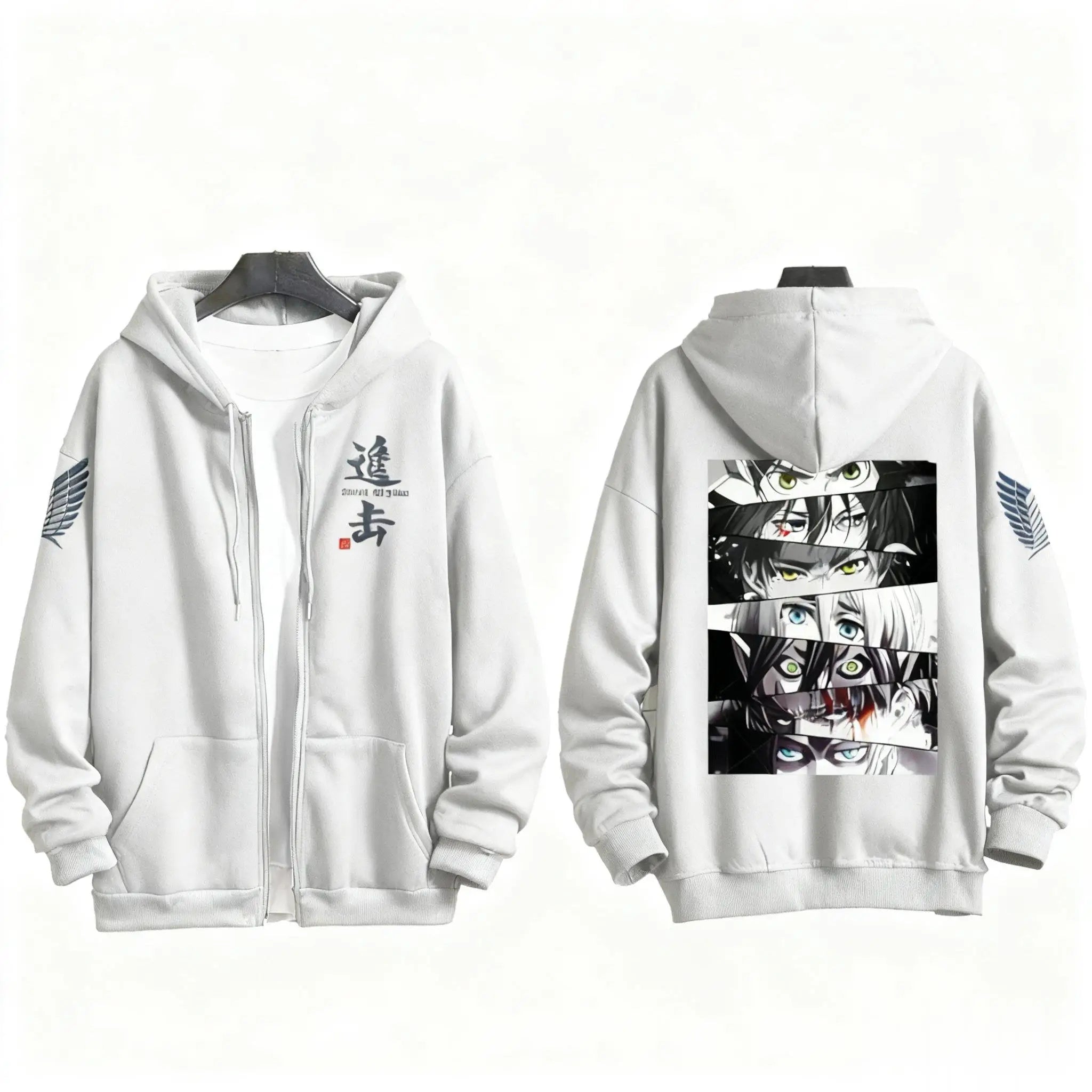 Japanese Anime Print Zip Up Hoodie Men Women Sweatshirt Streetwear Oversized Casual Long Sleeve Jacket Cosplay Spring Autumn New