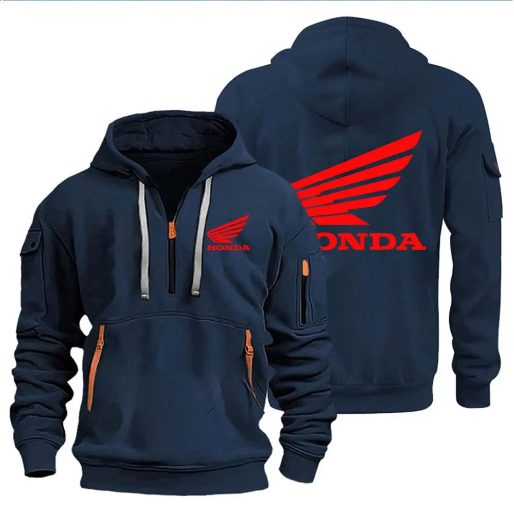 Men's Hoodies Motorcycle Jackets Wings Logo Printed Sweatshirt Pullover Trendy Motorcycle Jackets for Autumn and Winter