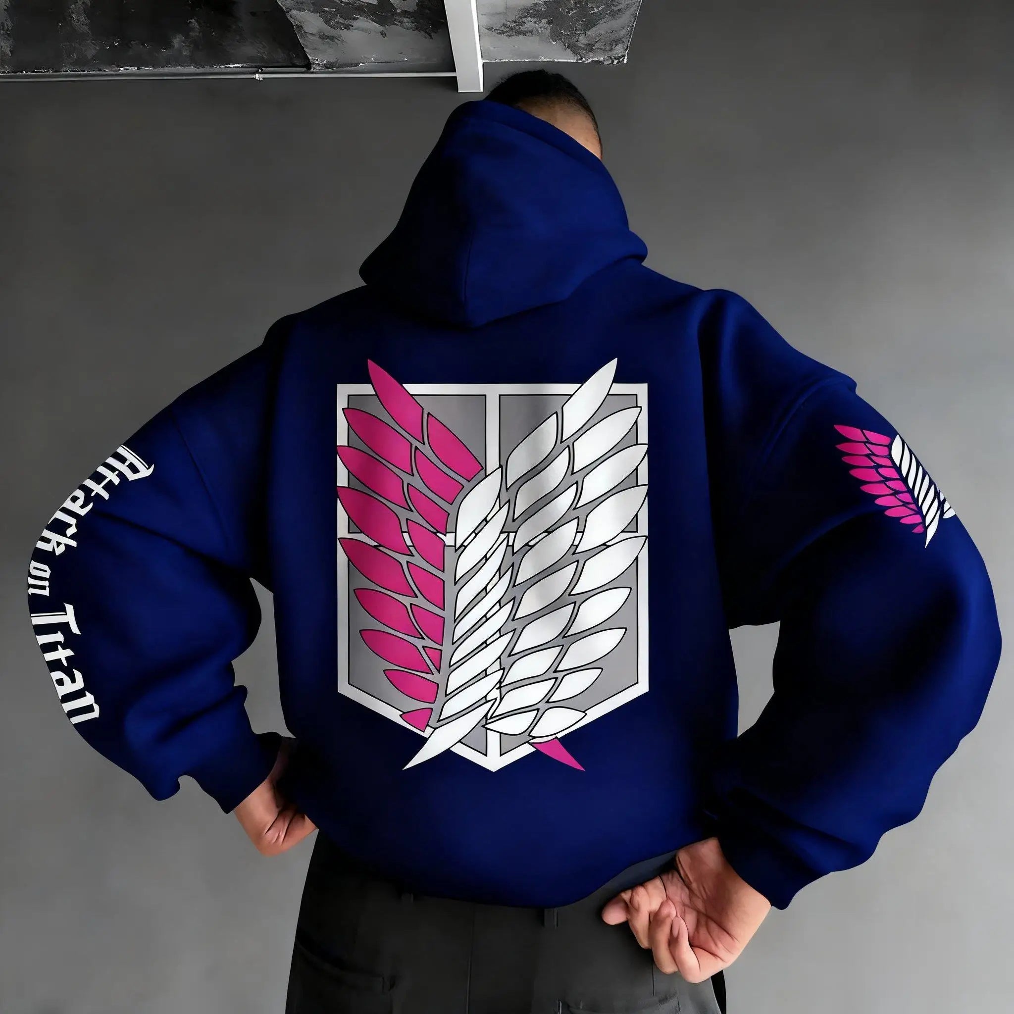 Oversized Casual Attack on Titan Anime Hoodie Men Women Wings Print 2025 Spring Autumn Pullover Sweatshirt Streetwear Fashion